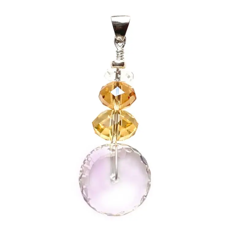 Pendentif Améthyste, Citrine et Argent