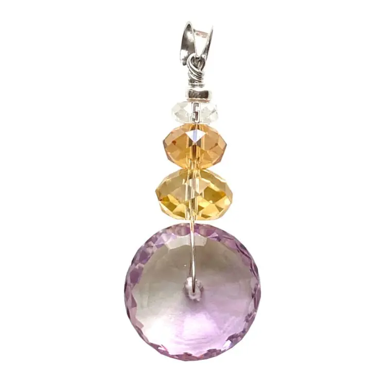 Pendentif Améthyste, Citrine et Argent