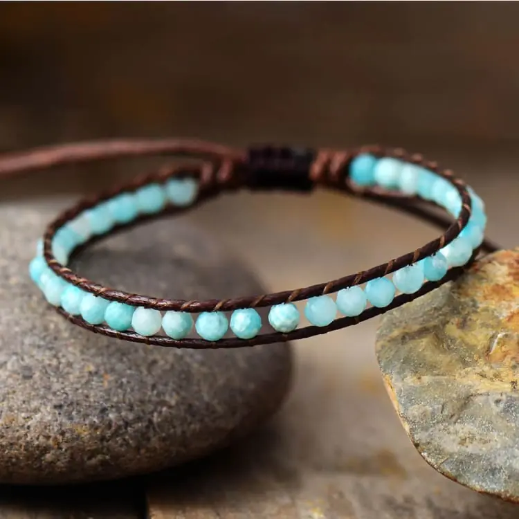 Bracelet fin de l'épanouissement en Amazonite