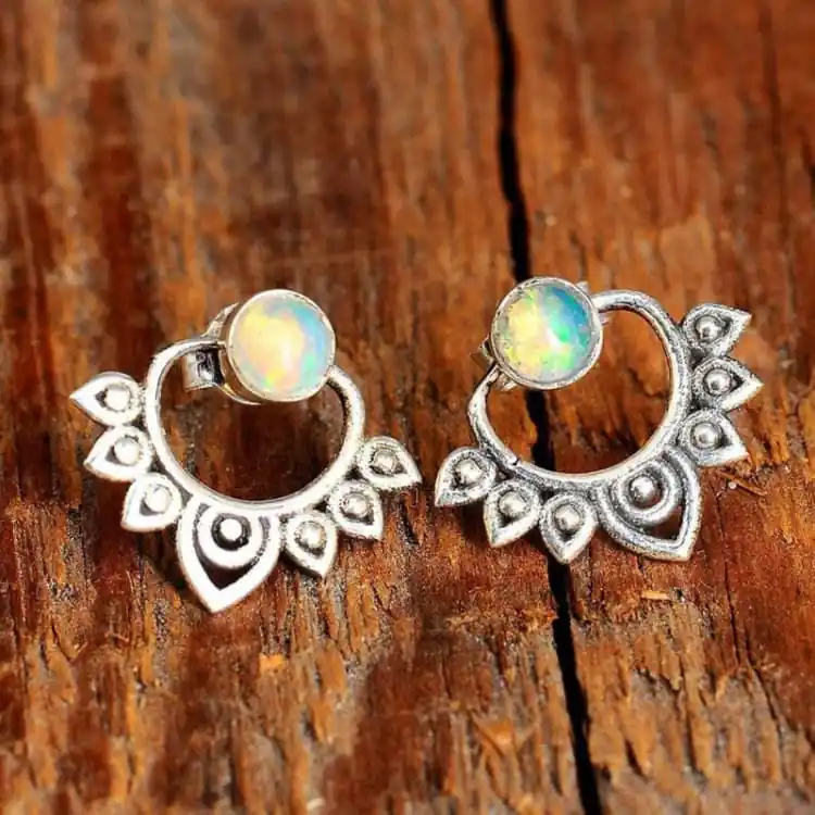 Boucle d'oreille vintage Fleur de Lotus