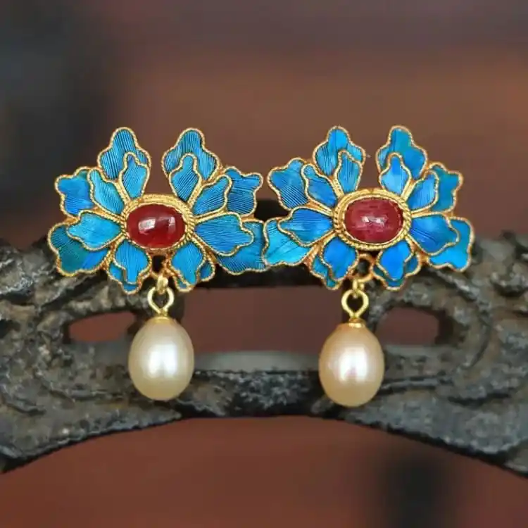 Boucles d'oreilles vintage ' La beauté de la fleur de pivoine '