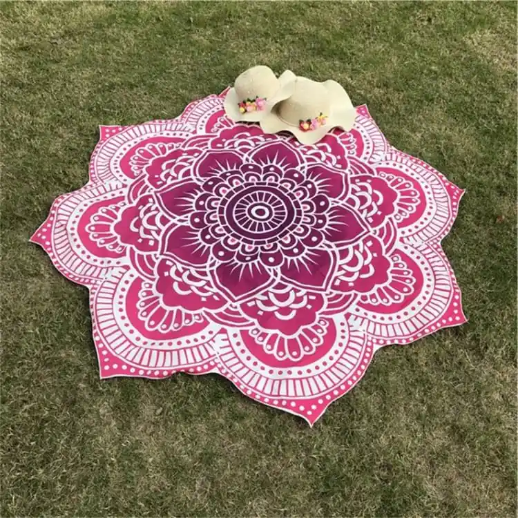 Tapis de plage zen mandala violet