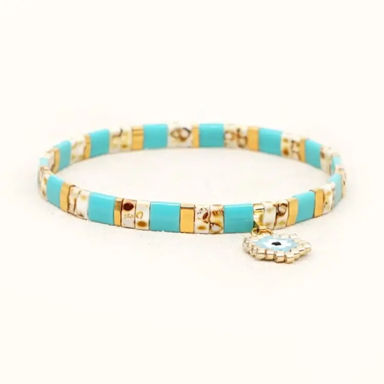Bracelet d'été en perles de verre du japon - Nazar Boncuk