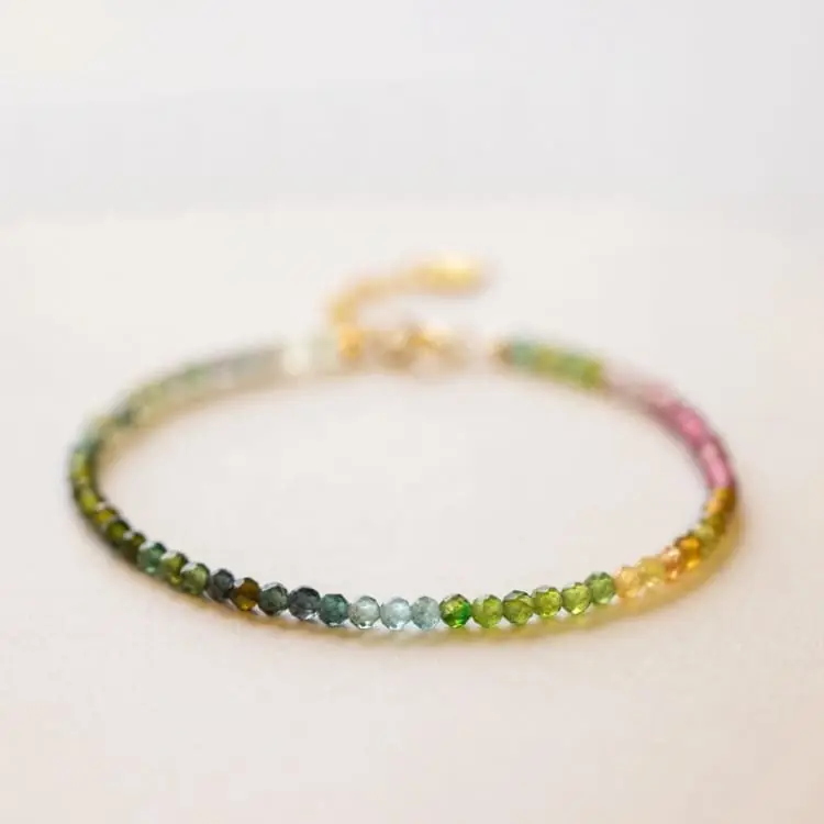 Bracelet fin multicolore en tourmaline