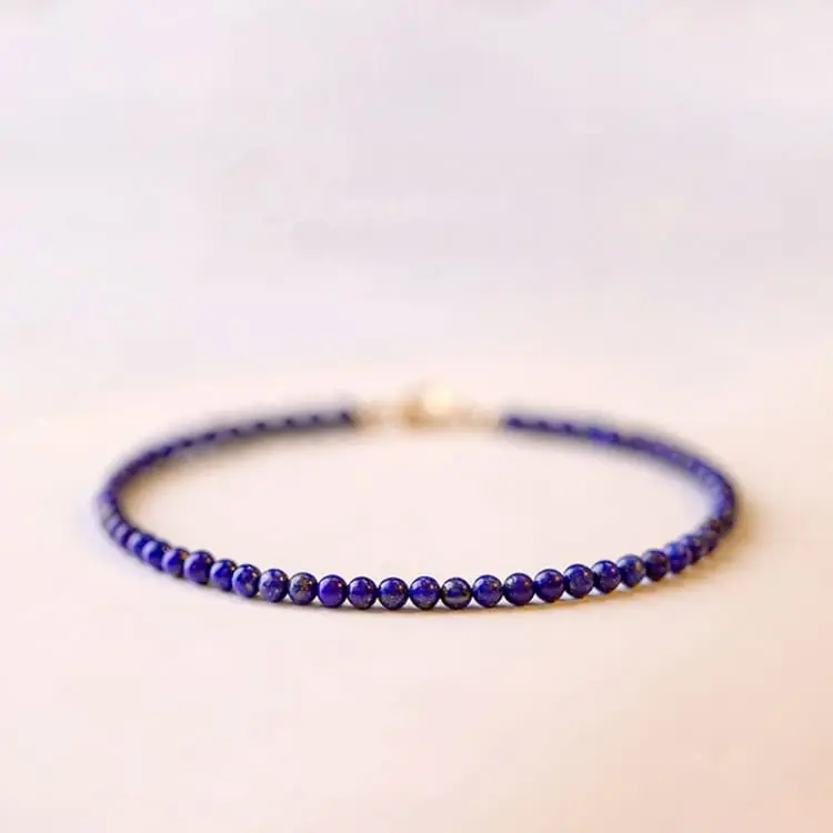 Bracelet de perles fines en Lapis Lazuli