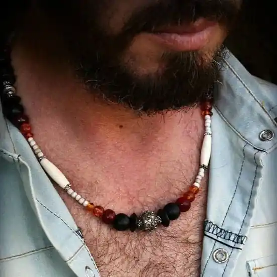 Collier Homme en pierres naturelles Aube