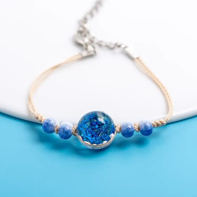 Bracelet de la fleur éternelle de cristal - Ageratum