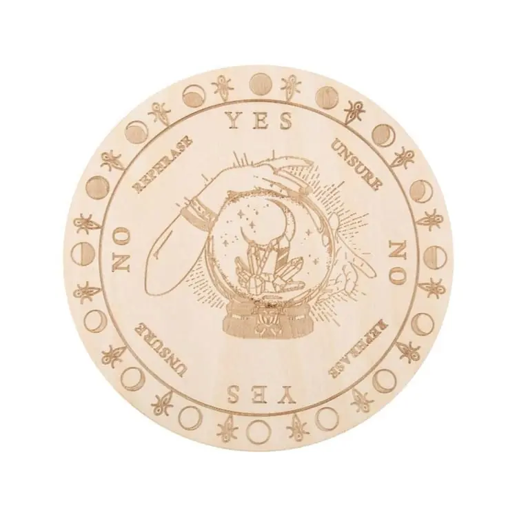 Planche pendule en bois - Boule de Crystal