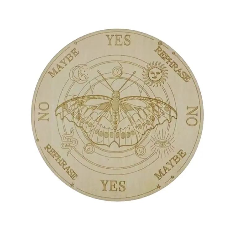 Planche pendule en bois - Papillon