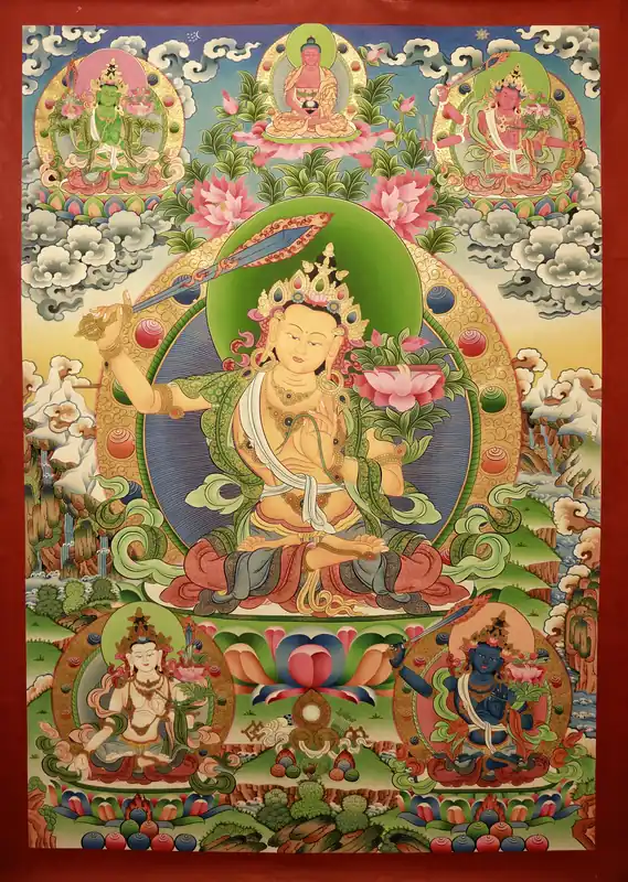 Peinture Thangka de Manjushree