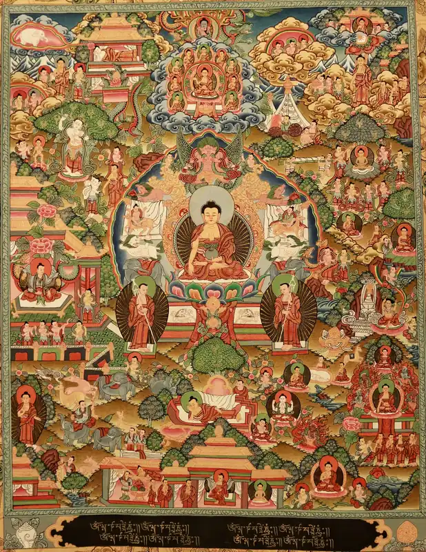 Thangka de l’Histoire de la Vie du Bouddha