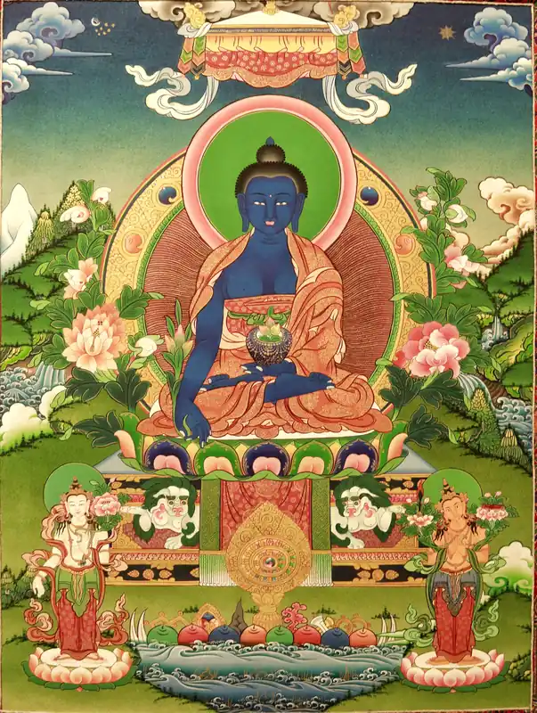 Thangka du Bouddha de Médecine