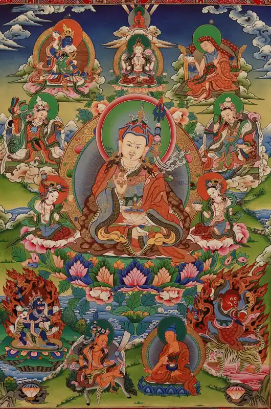 Huit Manifestations du Guru Thangka