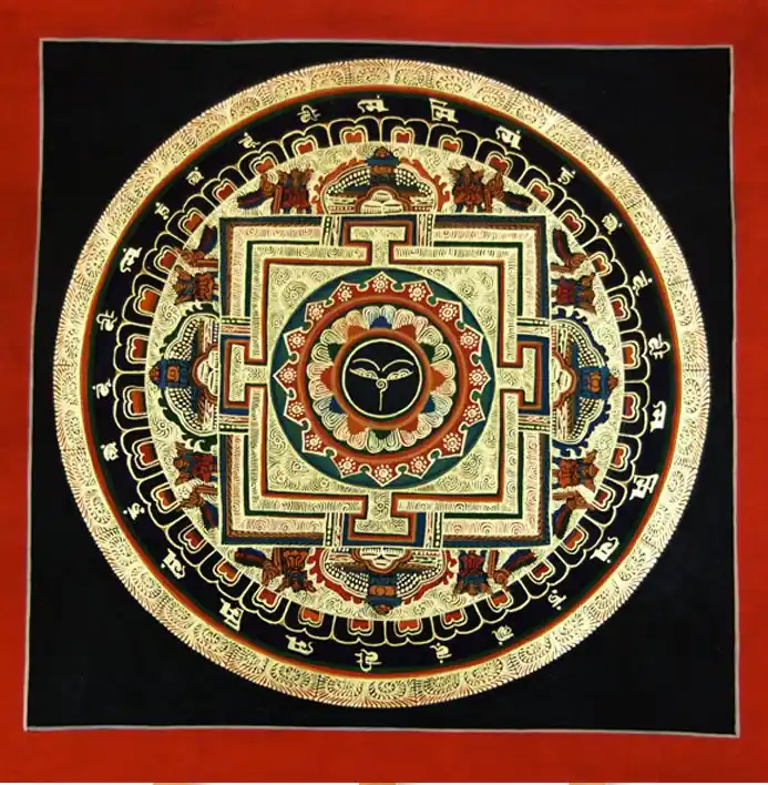 Mandala doré du Lotus Tantrique