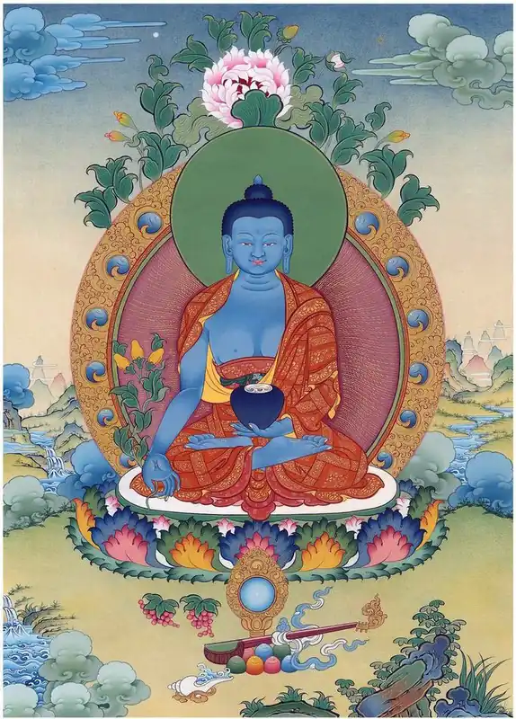 Thangka du Bouddha de Médecine