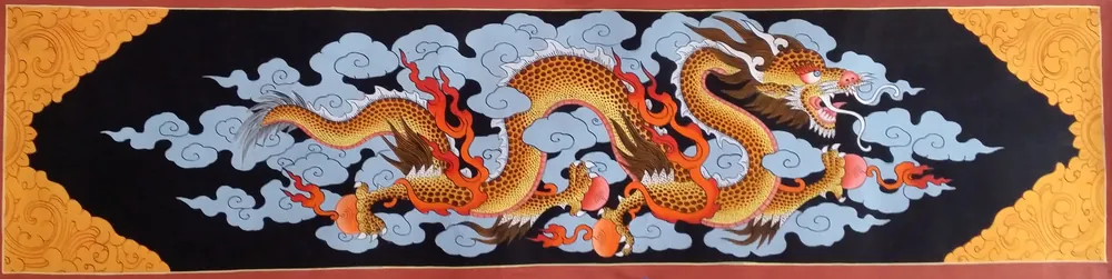 Dragon tibétain tourné vers la droite