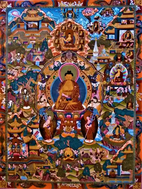 Vie du Bouddha Thangka