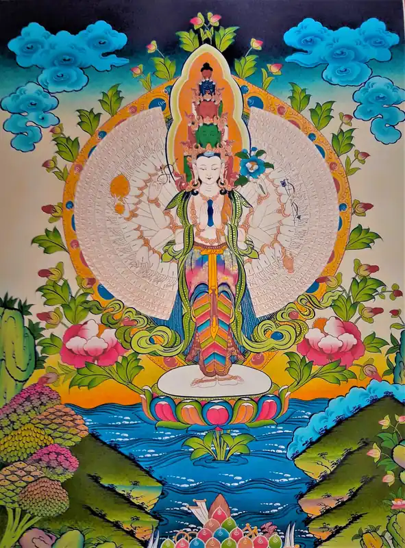 Peinture de Thangka de Lokeshwor
