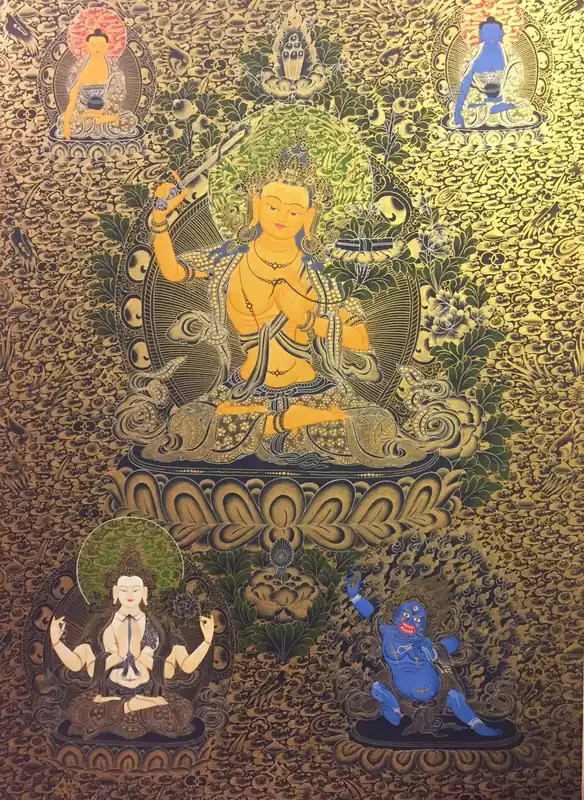 Peinture de Thangka de Manjushri