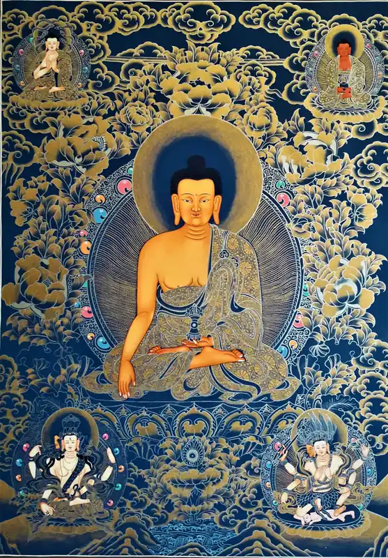 Peinture de Thangka du Bouddha Shakyamuni