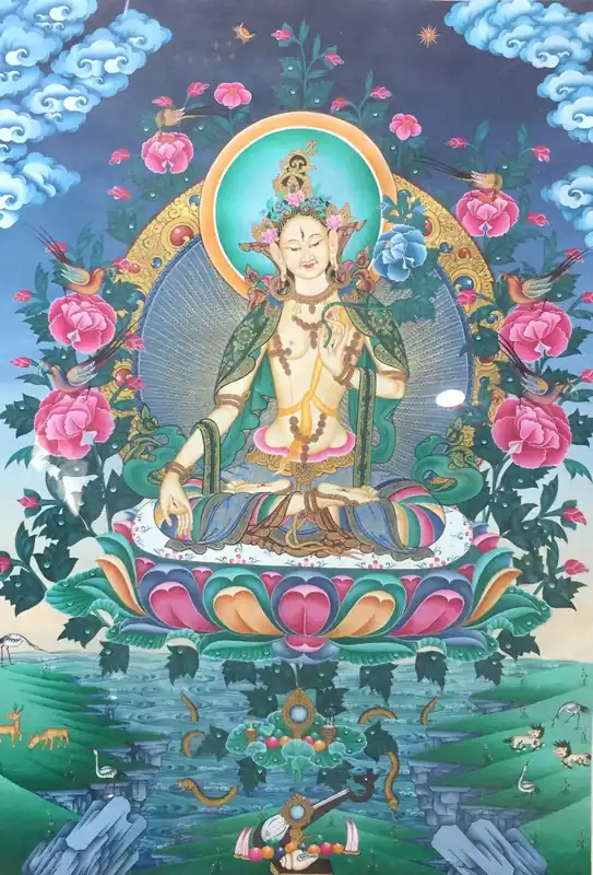 Thangka de la Tara Blanche – Déesse de la longue vie