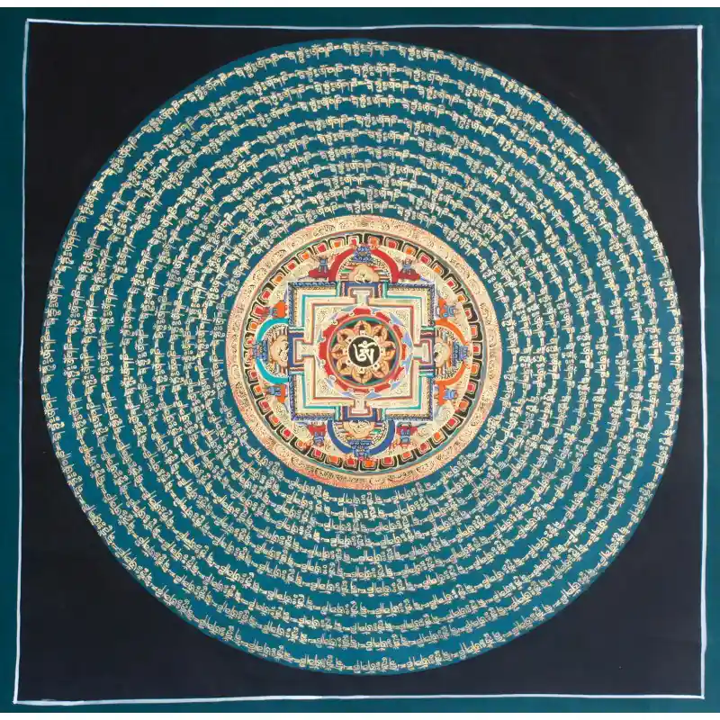 Peinture de Mandala Mantra Thangka