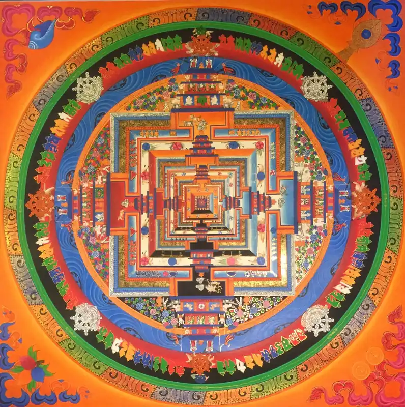 Mandala de Kalachakra – Peinture thangka tibétaine