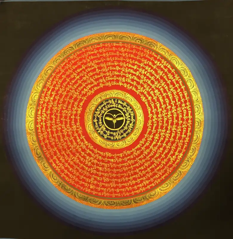 Mandala de mantra avec les yeux de Bouddha