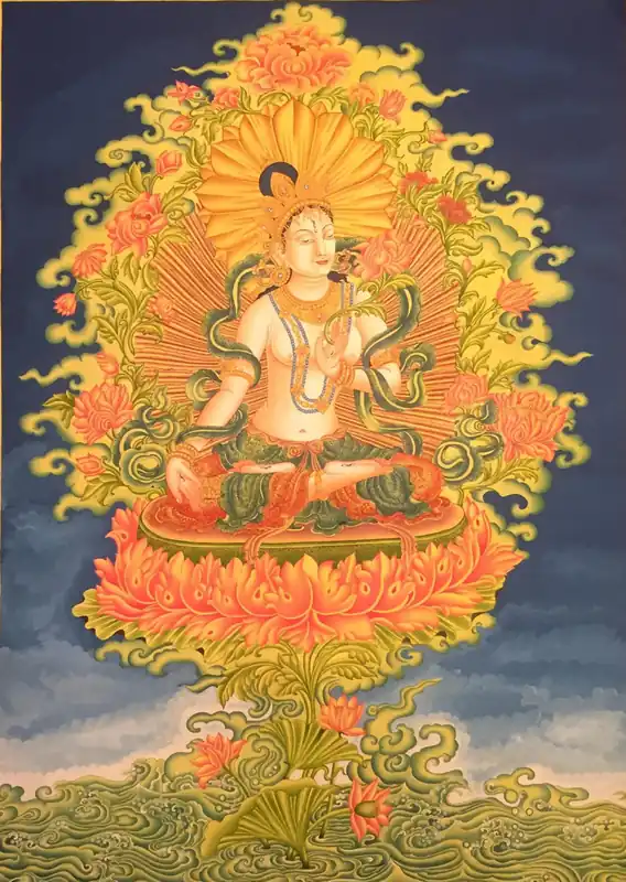 Thangka de Tara Blanche dans le style Newari