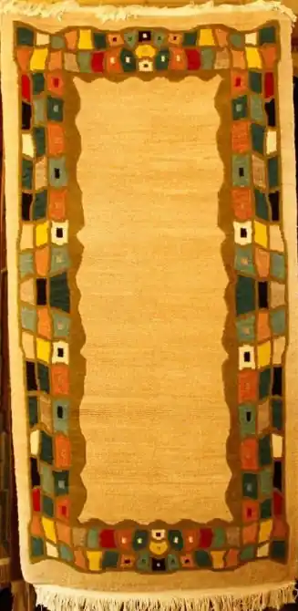 Tapis tibétain à double bordure