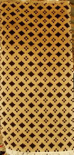 Tapis tibétain avec motif à carreaux