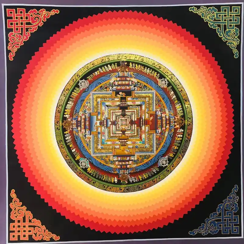 Le mandala du Kalachakra avec le nœud sans fin