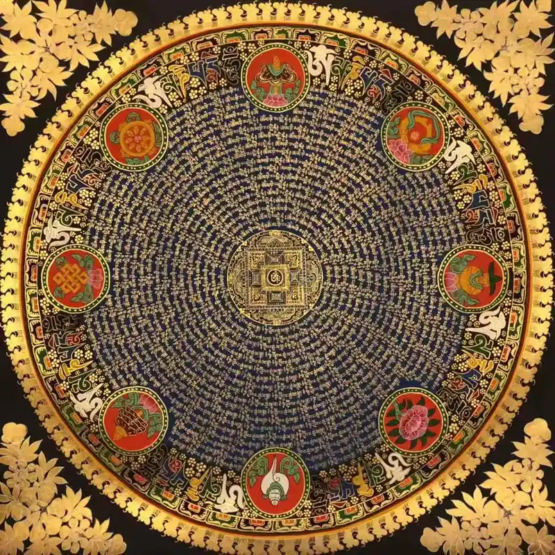 Mandala de mantra avec Om au centre
