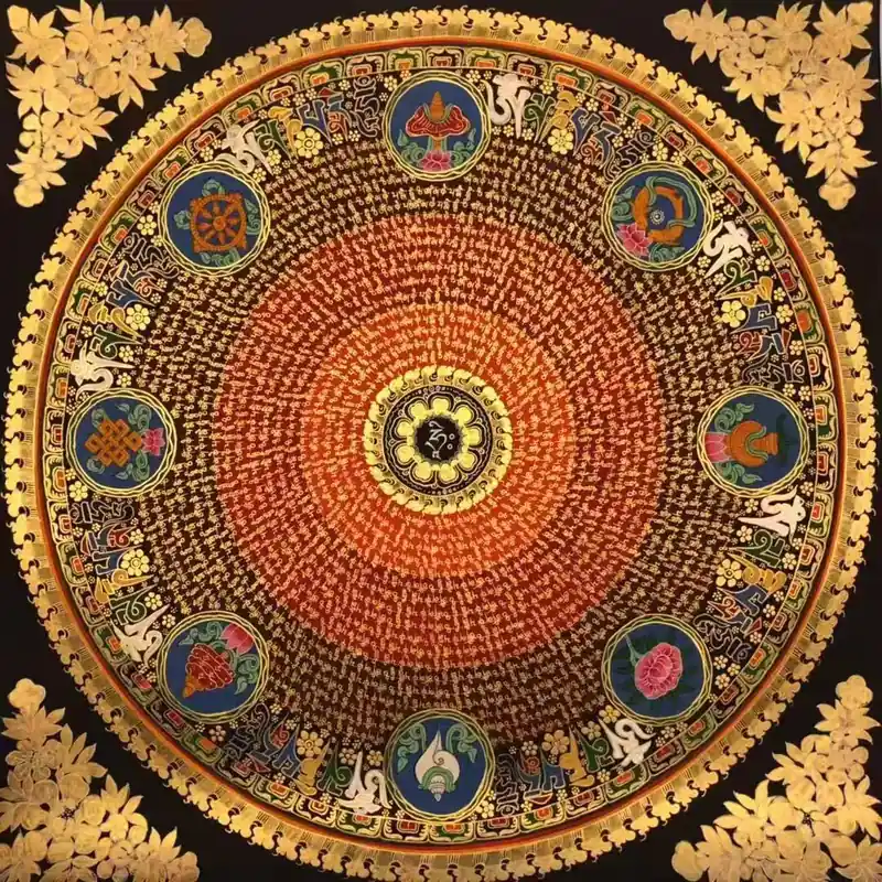 Symbole auspicieux Mantra Mandala
