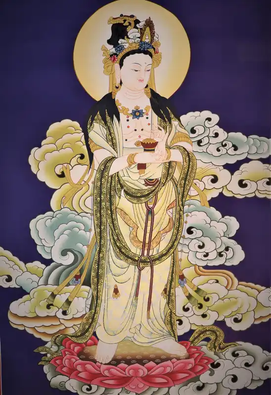 Peinture de Thangka de Kuan Yin