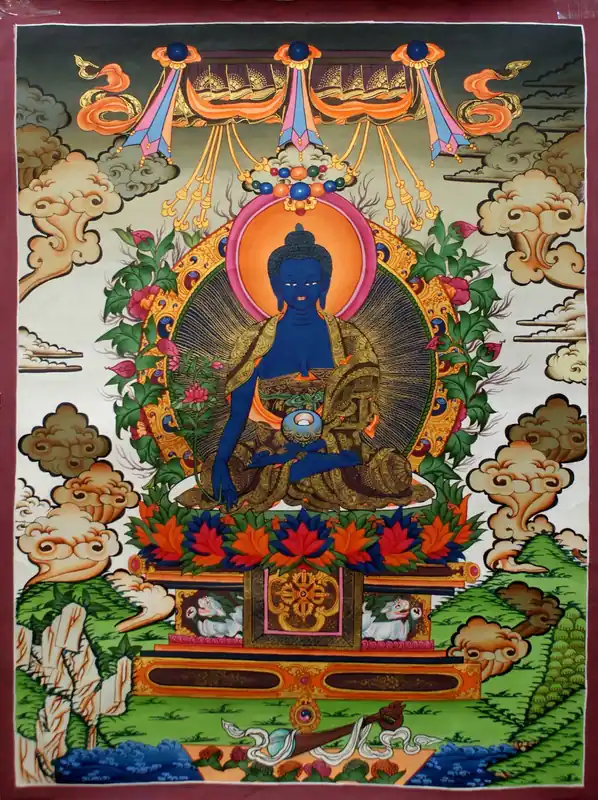 Medicine Buddha Tibetan Thangka