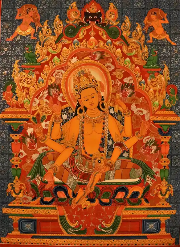 Peinture Thangka de Vasudhara