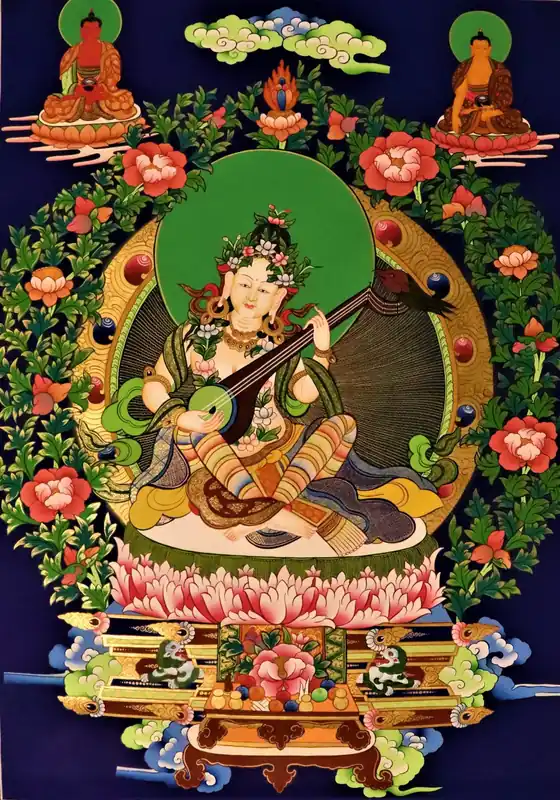 Thangka de Saraswati