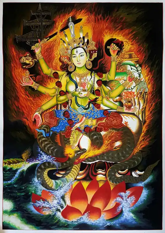 Peinture Thangka d’Annapurna