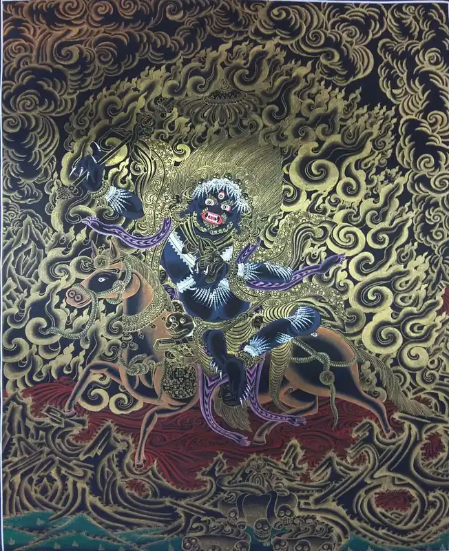 Thangka tibétain de Palden Lhamo