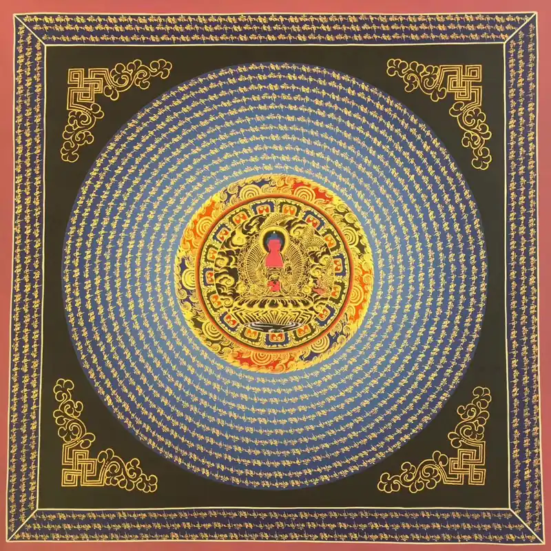 Mandala du Bouddha Amitabha avec Mantra