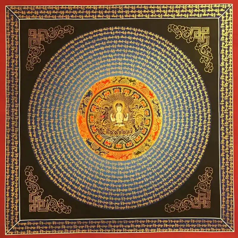 Art du Mandala Mantra de Chenrezig