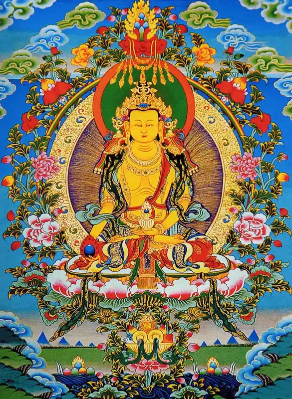 Peinture de Thangka de Kshitigarbha