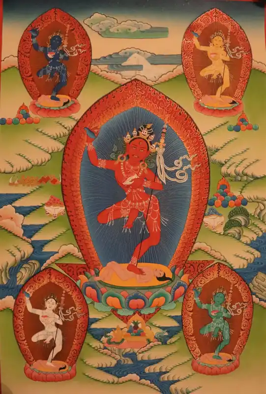 Thangka des 5 Dakinis