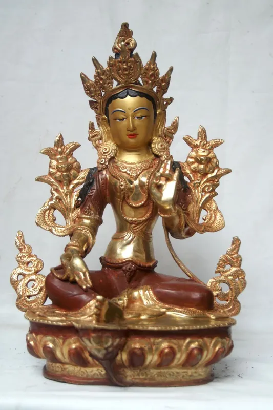 Statue en cuivre de Tara Verte