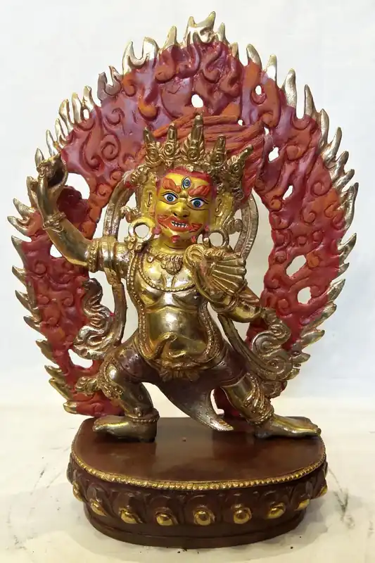 Statue de Vajrapani partiellement plaquée or