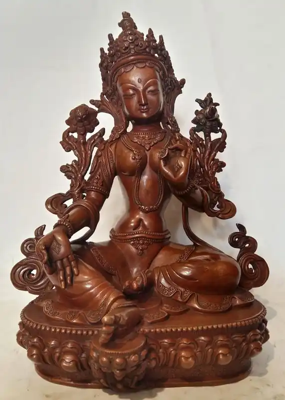 Statue artisanale de la Tara Verte du Népal