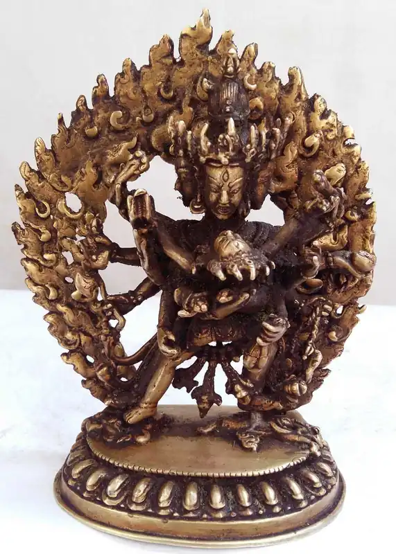 Statue de Chakrasamvara avec finition en bronze