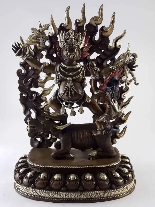 Statue de Yamantaka en cuivre