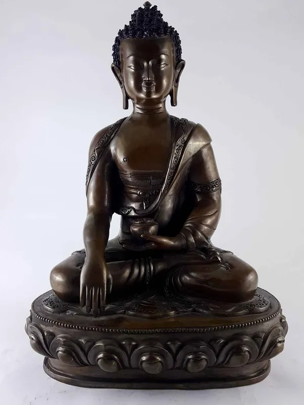 Statue en cuivre du Bouddha Shakyamuni